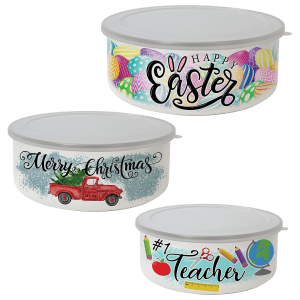 24 oz. Short Enamel Bowl with Lid